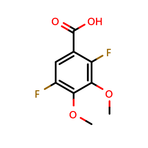 Chemical structure of 2,5-difluoro-3,4-dimethoxybenzoic acid , CAS 1824280-25-2, AChemBlock AD292602