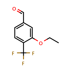 Chemical structure of 3-Ethoxy-4-(trifluoromethyl)benzaldehyde , CAS 909853-95-8, AChemBlock AD292613