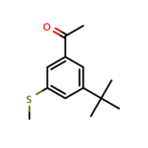Chemical structure of 1-(3-(tert-butyl)-5-(methylthio)phenyl)ethanone , CAS 2921714-57-8, AChemBlock AD292628