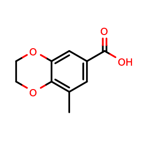 Chemical structure of 8-methyl-2,3-dihydrobenzo[b][1,4]dioxine-6-carboxylic acid , CAS 868707-82-8, AChemBlock AD292632