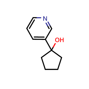 Chemical structure of 1-(pyridin-3-yl)cyclopentanol , CAS 81417-95-0, AChemBlock AD292643