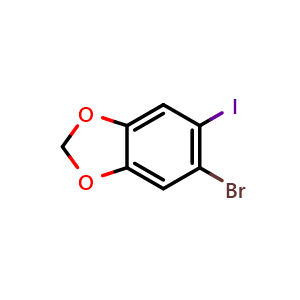 Chemical structure of 5-bromo-6-iodobenzo[d][1,3]dioxole , CAS 94670-76-5, AChemBlock AD292644