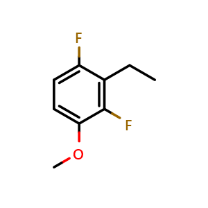Chemical structure of 2-ethyl-1,3-difluoro-4-methoxybenzene , CAS 2710631-43-7, AChemBlock AD292648