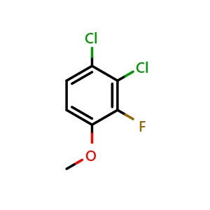 Chemical structure of 1,2-dichloro-3-fluoro-4-methoxybenzene , CAS 1806349-52-9, AChemBlock AD292651