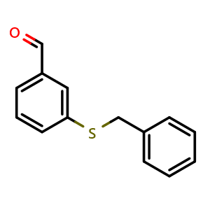 Chemical structure of 3-(benzylthio)benzaldehyde , CAS 128133-76-6, AChemBlock AD292654
