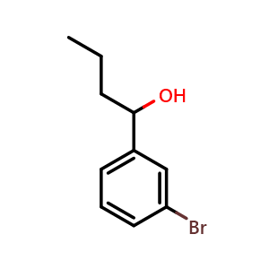 Chemical structure of 1-(3-bromophenyl)butan-1-ol , CAS 126342-34-5, AChemBlock AD292661