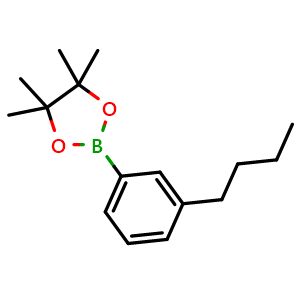 Chemical structure of 2-(3-butylphenyl)-4,4,5,5-tetramethyl-1,3,2-dioxaborolane , CAS 1426408-94-7, AChemBlock AD292662