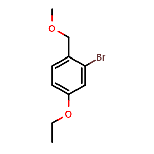 Chemical structure of 2-bromo-4-ethoxy-1-(methoxymethyl)benzene , CAS 2921714-69-2, AChemBlock AD292668