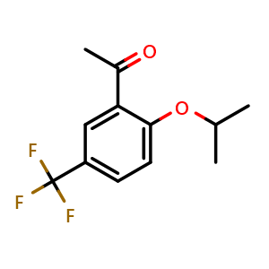 Chemical structure of 1-(2-isopropoxy-5-(trifluoromethyl)phenyl)ethanone , CAS 2921679-64-1, AChemBlock AD292670