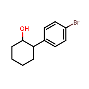 Chemical structure of 2-(4-bromophenyl)cyclohexanol , CAS 1267522-95-1, AChemBlock AD292673