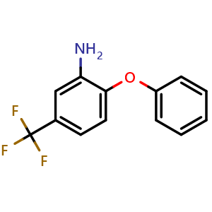 Chemical structure of 2-phenoxy-5-(trifluoromethyl)aniline , CAS 50594-29-1, AChemBlock AD292678