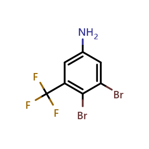 Chemical structure of 3,4-dibromo-5-(trifluoromethyl)aniline , CAS 1803786-53-9, AChemBlock AD292679