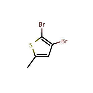 Chemical structure of 2,3-Dibromo-5-methylthiophe , CAS 30319-03-0, AChemBlock AD292684