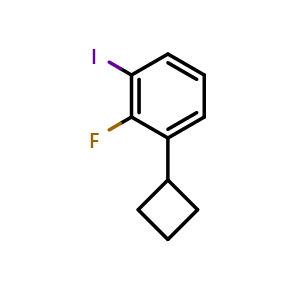 Chemical structure of 1-cyclobutyl-2-fluoro-3-iodobenzene , CAS 2969324-07-8, AChemBlock AD292689