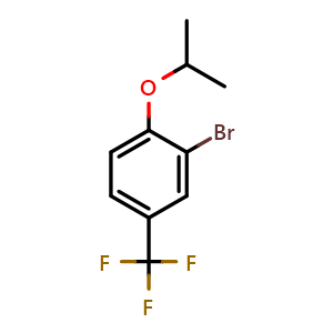 Chemical structure of 2-Bromo-1-isopropoxy-4-(trifluoromethyl)benzene , CAS 200956-54-3, AChemBlock AD292690