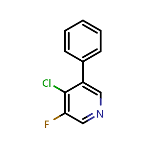 Chemical structure of 4-chloro-3-fluoro-5-phenylpyridine , CAS 1807273-20-6, AChemBlock AD292691