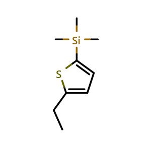 Chemical structure of (5-ethylthiophen-2-yl)trimethylsilane , CAS 2296323-18-5, AChemBlock AD292692
