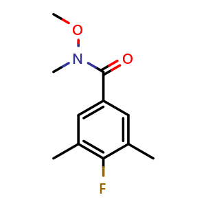 Chemical structure of 4-fluoro-N-methoxy-N,3,5-trimethylbenzamide , CAS 2104604-35-3, AChemBlock AD292695