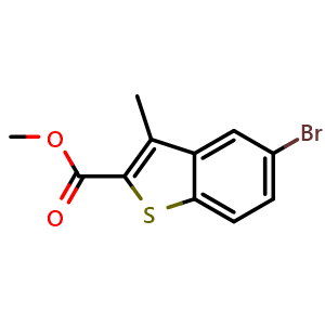 Chemical structure of methyl 5-bromo-3-methylbenzo[b]thiophene-2-carboxylate , CAS 75416-73-8, AChemBlock AD292697