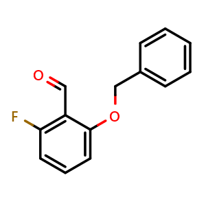Chemical structure of 2-(Benzyloxy)-6-fluorobenzaldehyde , CAS 701265-03-4, AChemBlock AD292703