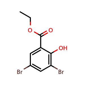 Chemical structure of Ethyl 3,5-dibromo-2-hydroxybenzoate , CAS 64831-28-3, AChemBlock AD292708
