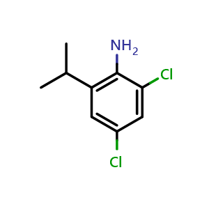 Chemical structure of 2,4-Dichloro-6-isopropylaniline , CAS 634205-74-6, AChemBlock AD292711