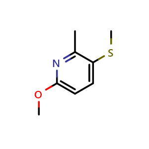 Chemical structure of 6-methoxy-2-methyl-3-(methylthio)pyridine , CAS 2921840-85-7, AChemBlock AD292712