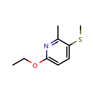 Chemical structure of 6-ethoxy-2-methyl-3-(methylthio)pyridine , CAS 2921895-54-5, AChemBlock AD292713