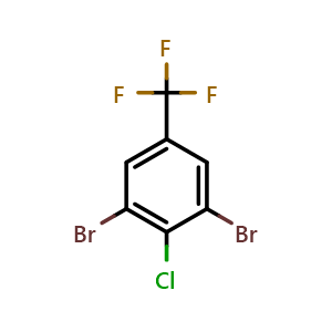 Chemical structure of 3,5-Dibromo-4-chlorobenzotrifluoride , CAS 1609019-46-6, AChemBlock AD292724