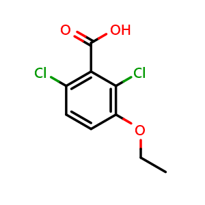 Chemical structure of 2,6-dichloro-3-ethoxybenzoic acid , CAS 1936115-09-1, AChemBlock AD292736