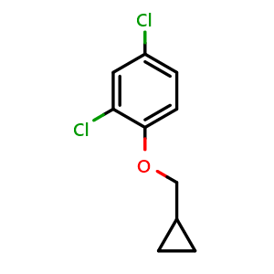 Chemical structure of 2,4-dichloro-1-(cyclopropylmethoxy)benzene , CAS 1369900-00-4, AChemBlock AD292739