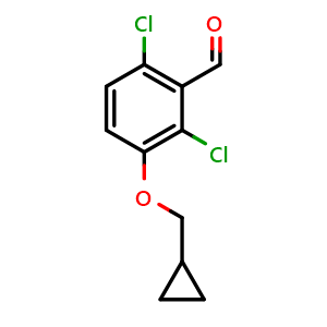 Chemical structure of 2,6-dichloro-3-(cyclopropylmethoxy)benzaldehyde , CAS 2921797-40-0, AChemBlock AD292741