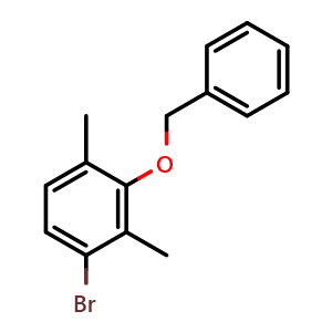 Chemical structure of 2-(benzyloxy)-4-bromo-1,3-dimethylbenzene , CAS 2921729-46-4, AChemBlock AD292744