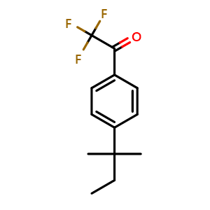 Chemical structure of 2,2,2-trifluoro-1-(4-(tert-pentyl)phenyl)ethanone , CAS 1505209-08-4, AChemBlock AD292754