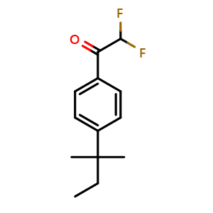 Chemical structure of 2,2-difluoro-1-(4-(tert-pentyl)phenyl)ethanone , CAS 1697892-11-7, AChemBlock AD292755