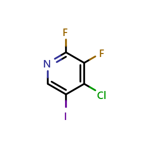 Chemical structure of 4-chloro-2,3-difluoro-5-iodopyridine , CAS 2969345-19-3, AChemBlock AD292764