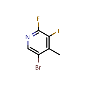 Chemical structure of 5-bromo-2,3-difluoro-4-methylpyridine , CAS 2969439-04-9, AChemBlock AD292765