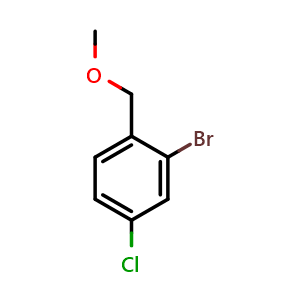 Chemical structure of 2-bromo-4-chloro-1-(methoxymethyl)benzene , CAS 1824438-41-6, AChemBlock AD292766