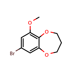 Chemical structure of 8-bromo-6-methoxy-3,4-dihydro-2H-benzo[b][1,4]dioxepine , CAS 2969420-01-5, AChemBlock AD292773