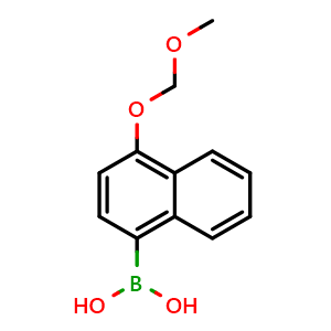 Chemical structure of (4-(methoxymethoxy)naphthalen-1-yl)boronic acid , CAS 182205-54-5, AChemBlock AD292775