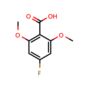 Chemical structure of 4-fluoro-2,6-dimethoxybenzoic acid , CAS 1803768-00-4, AChemBlock AD292776