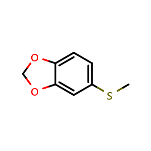 Chemical structure of 5-(methylthio)benzo[d][1,3]dioxole , CAS 5354-08-5, AChemBlock AD292781
