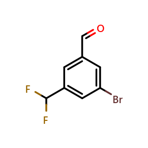 Chemical structure of 3-Bromo-5-(difluoromethyl)benzaldehyde , CAS 1646313-92-9, AChemBlock AD292785