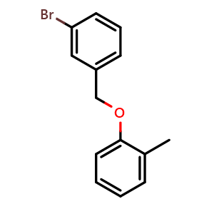 Chemical structure of 1-((3-bromobenzyl)oxy)-2-methylbenzene , CAS 856381-76-5, AChemBlock AD292786