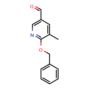 Chemical structure of 6-(benzyloxy)-5-methylnicotinaldehyde , CAS 1355224-75-7, AChemBlock AD292792