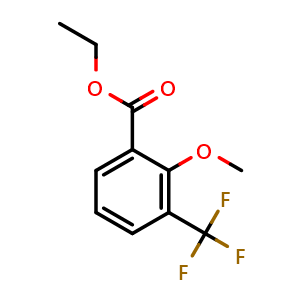 Chemical structure of Ethyl 2-methoxy-3-(trifluoromethyl)benzoate , CAS 1214329-27-7, AChemBlock AD292794