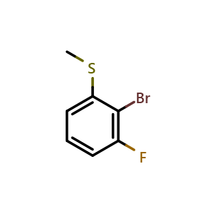 Chemical structure of (2-bromo-3-fluorophenyl)(methyl)sulfane , CAS 1780228-99-0, AChemBlock AD292798