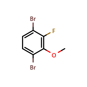 Chemical structure of 1,4-Dibromo-2-fluoro-3-methoxybenzene , CAS 919355-44-5, AChemBlock AD292800