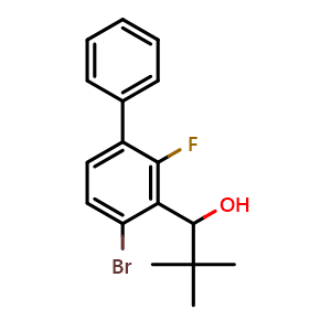Chemical structure of 1-(4-bromo-2-fluoro-[1,1'-biphenyl]-3-yl)-2,2-dimethylpropan-1-ol , CAS 2921906-64-9, AChemBlock AD292811