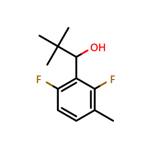 Chemical structure of 1-(2,6-difluoro-3-methylphenyl)-2,2-dimethylpropan-1-ol , CAS 1548111-64-3, AChemBlock AD292827